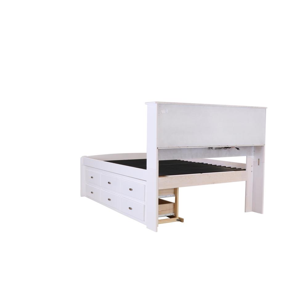 Solid Pine Full Sized Captains Bookcase Bed with 6 spacious under bed drawers. Picture 4