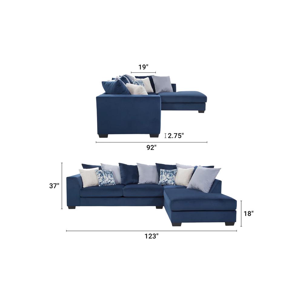 American Furniture L Shaped Sectional Sofa with 8 Back Pillows and 4 Accent Pillows. Picture 3