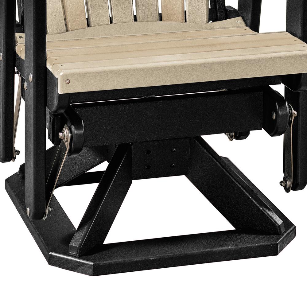 OS Home and Office Model 510WWBK Fan Back Swivel Glider in Weatherwood with a Black Base, Made in the USA. Picture 4