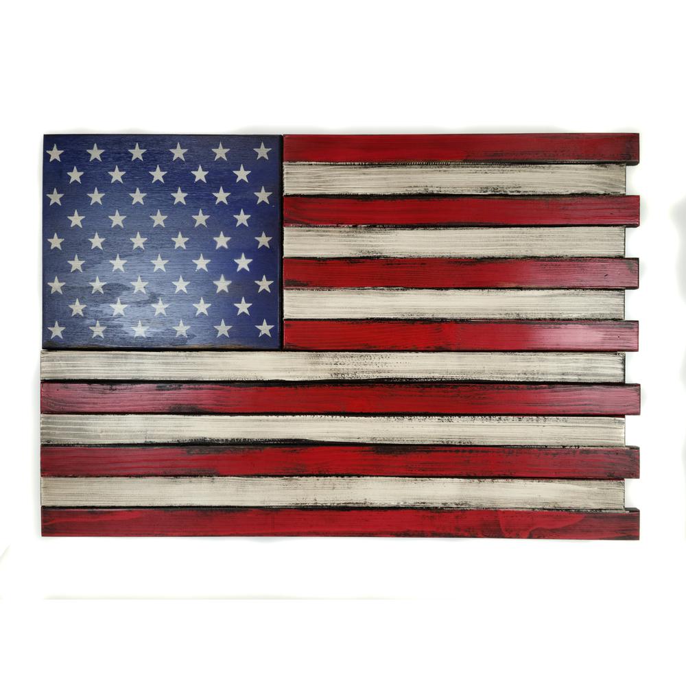 American Furniture Classics Model LRG2COMP Large American Flag Wall Hanging Gun Concealment with Two Secret Compartments. Picture 2