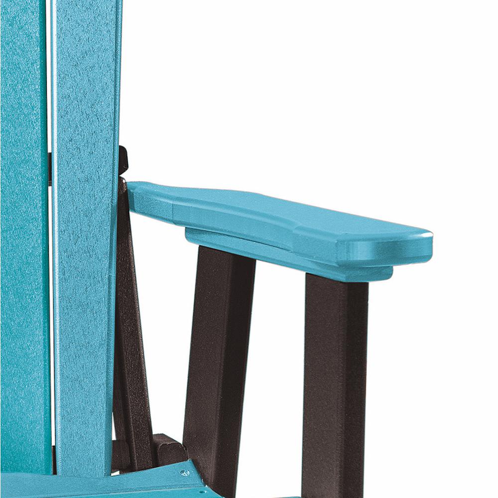 Fan Back Swivel Glider in Aruba and Black. Picture 4