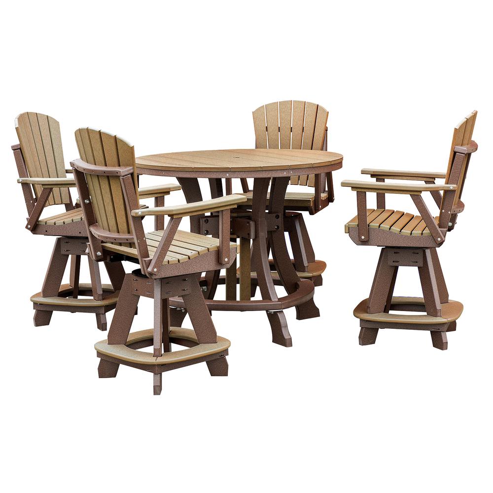 OS Home and Office Model 44R-C-CTB Counter Height Round Table in Cedar with Tudor Brown Base. Picture 6