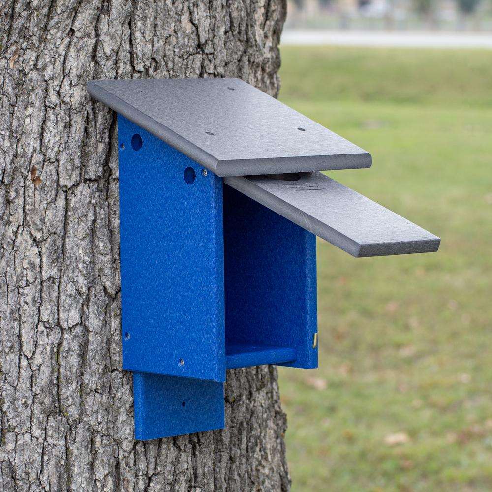 Blue Bird House Made of High Density Poly Resin. Picture 4