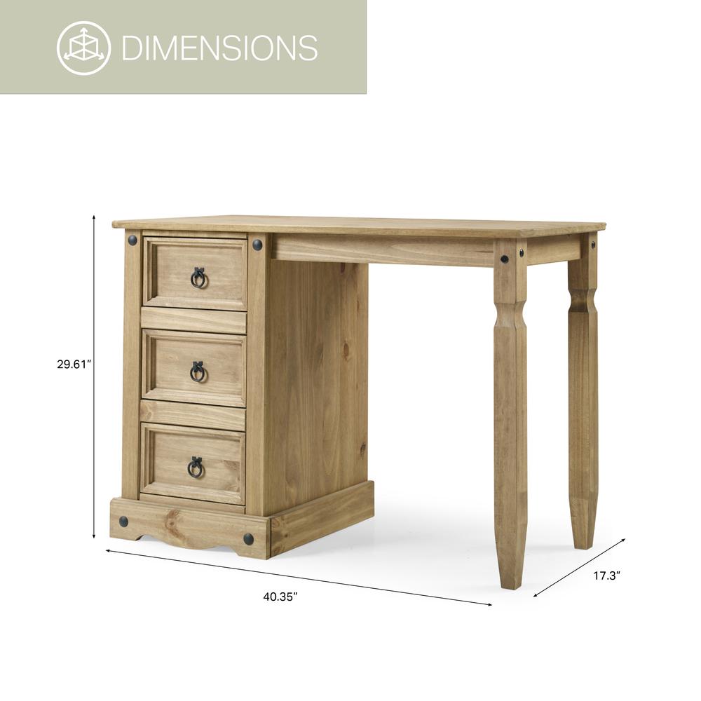 Model COR518 Cottage Series Wood Vanity/Desk in Corona Brown. Picture 2