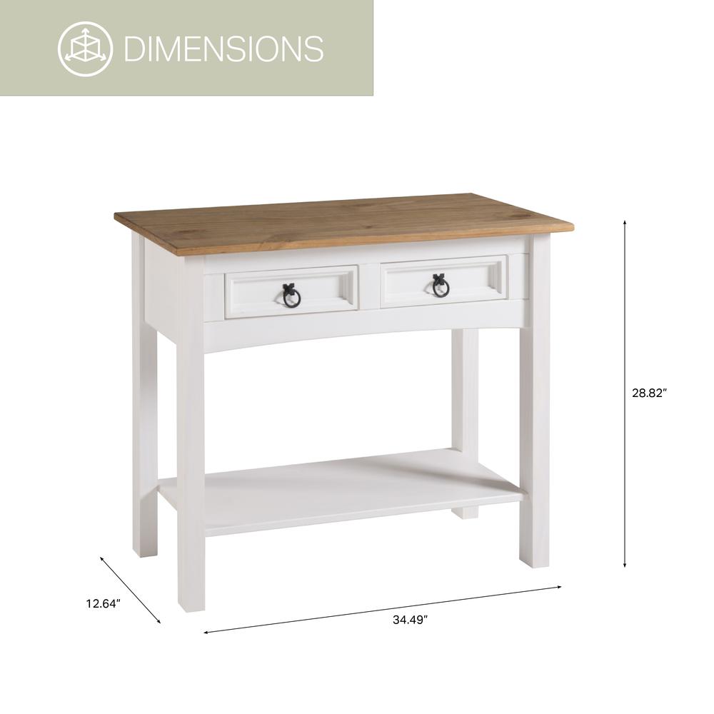 Model COW934 Cottage Series Wood Hall Table in Corona Snow. Picture 2
