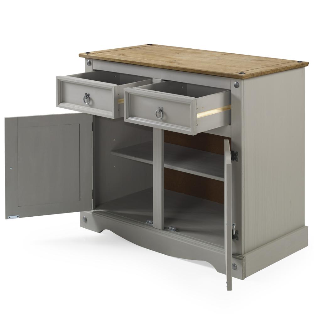 Model COG915 Cottage Series Wood Buffet Sideboard in Corona Gray. Picture 4
