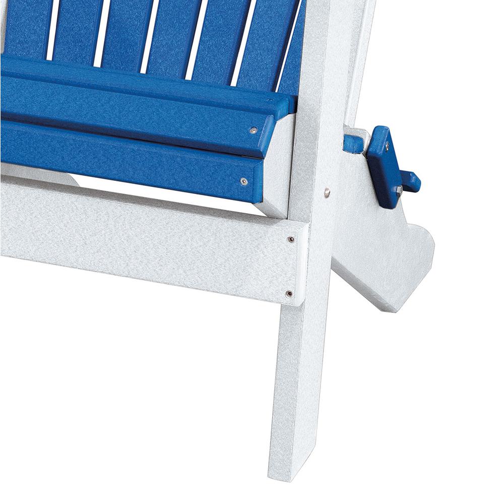 Fan Back Folding Adirondack Chair Made in the USA- Blue, White. Picture 6
