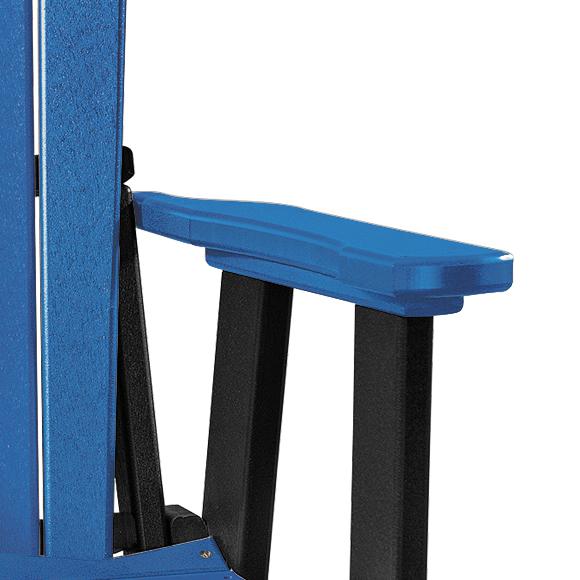 OS Home and Office Model 510BBK Fan Back Swivel Glider in Blue with a Black Base, Made in the USA. Picture 3