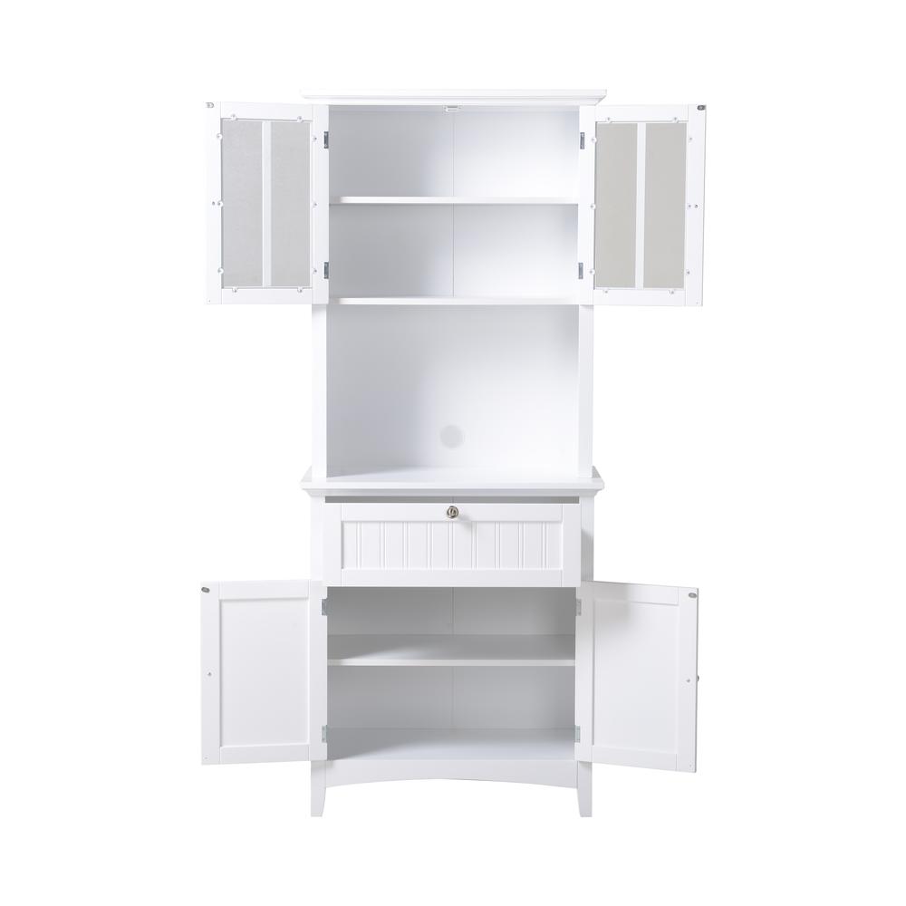 Buffet and Hutch with Framed Glass Doors and Drawer. Picture 7