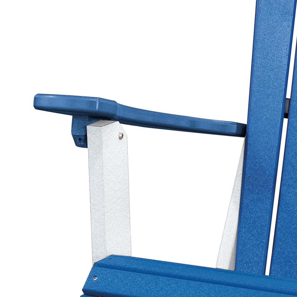 Fan Back Folding Adirondack Chair Made in the USA- Blue, White. Picture 5
