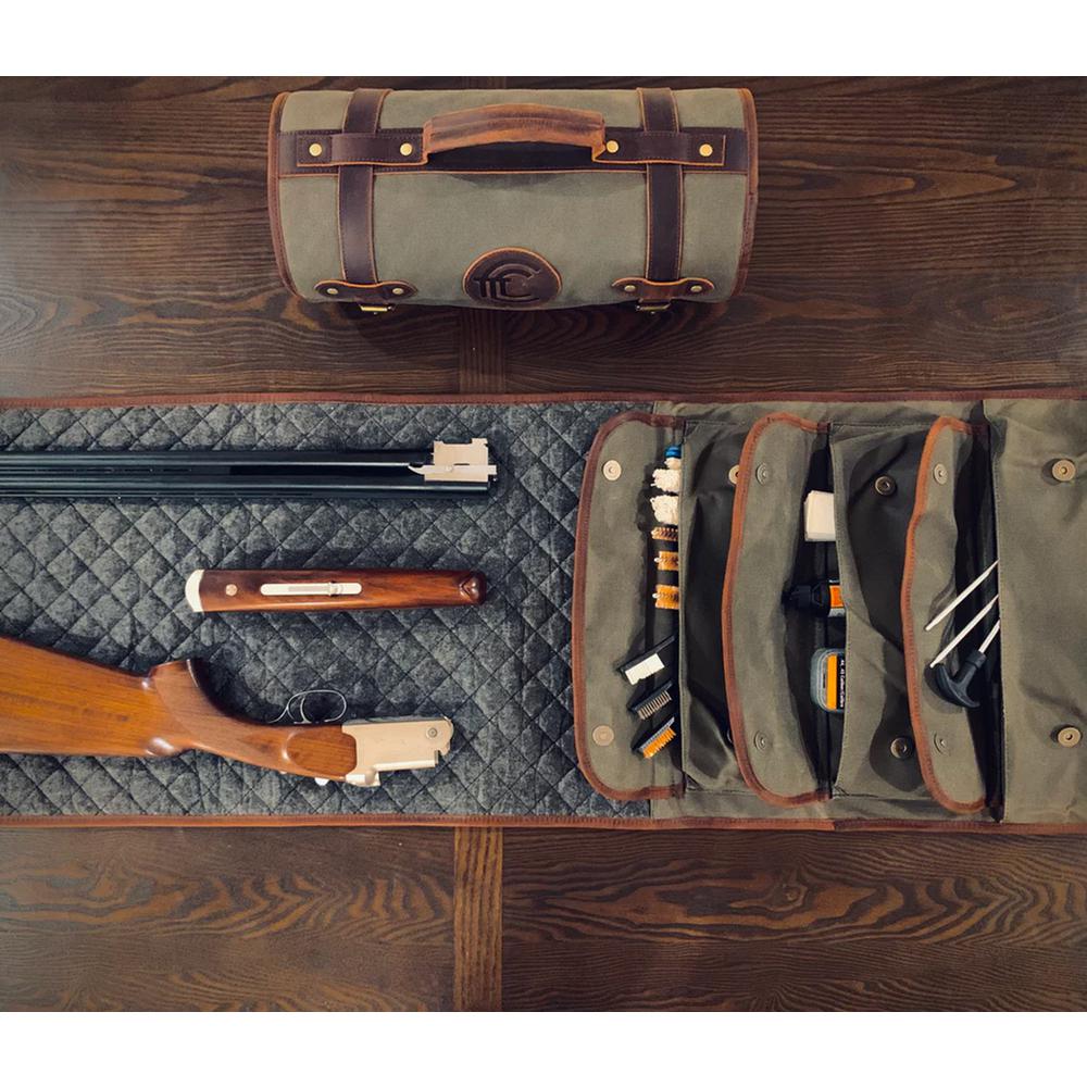 Canvas and Leather Shotgun / Rifle Rollup Cleaning Mat. Picture 8