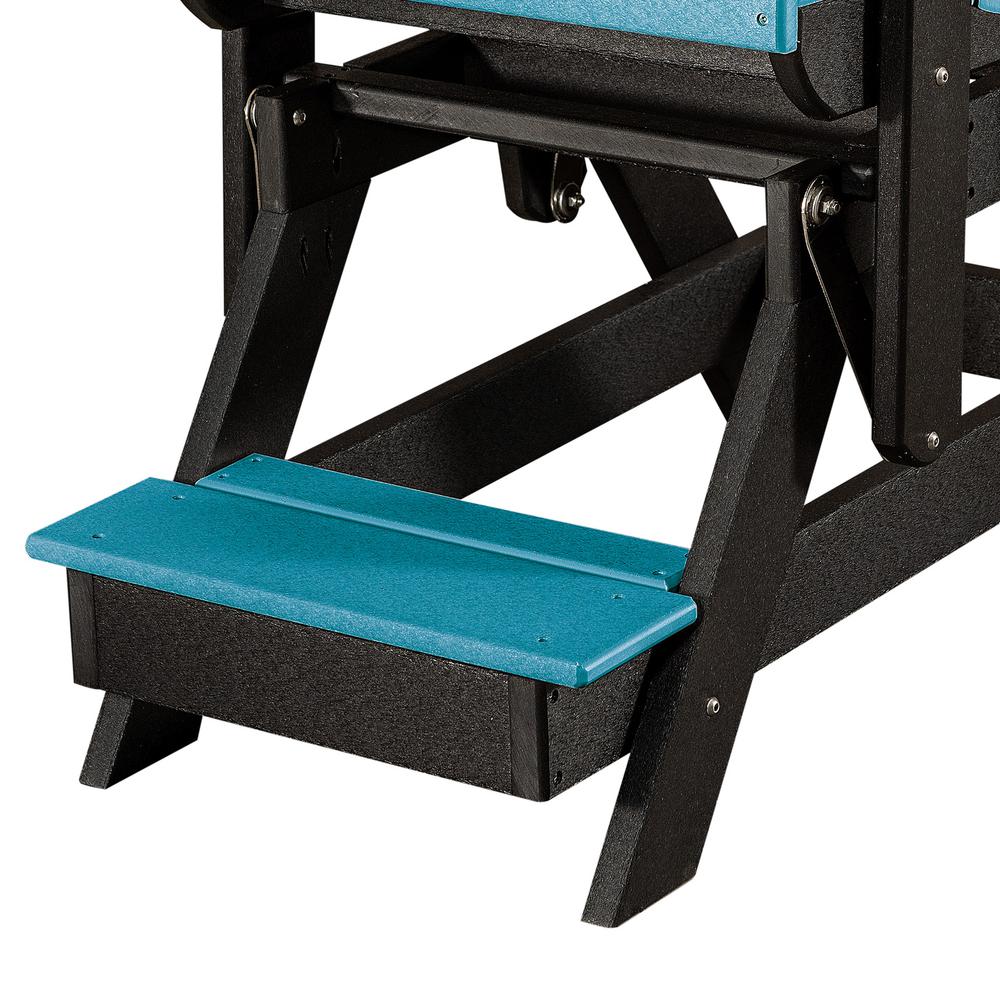 OS Home and Office Model 516ARB-K Double Balcony Height Glider with Center Table in Aruba Blue and Black. Picture 8