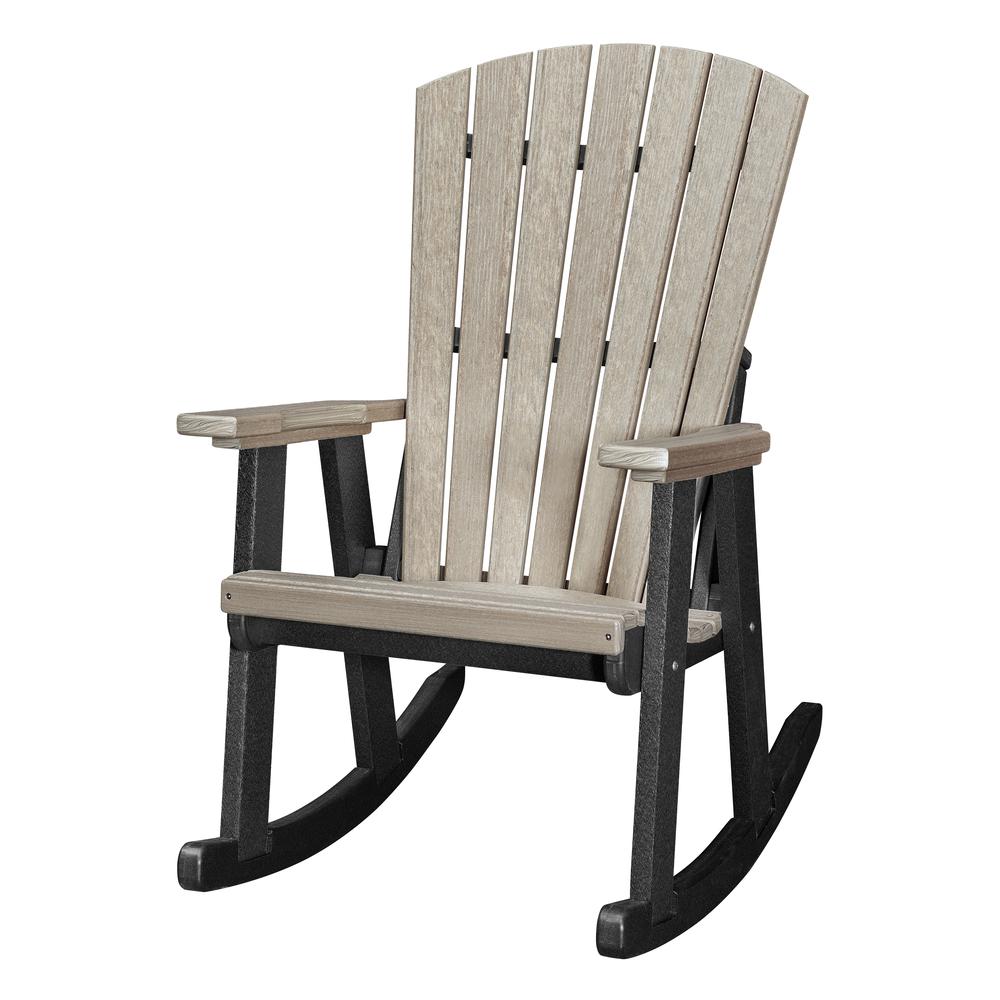 OS Home and Office Rocking Chair in Weatherwood with a Black Base. Picture 2