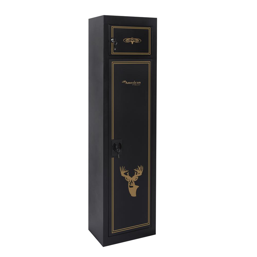 Gun Metal Security Cabinet with separate pistol/ammo area, Black. Picture 1
