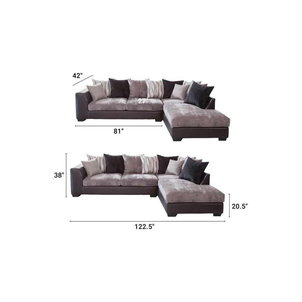 American Furniture L Shaped Sectional Sofa with 8 Back Pillows and 2 Accent Pillows. Picture 4