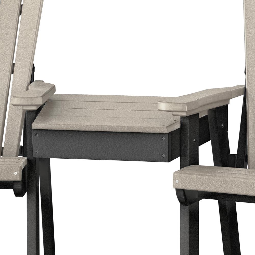OS Home and Office Counter Height Settee Table Combo in Weatherwood with a Black Base. Picture 4