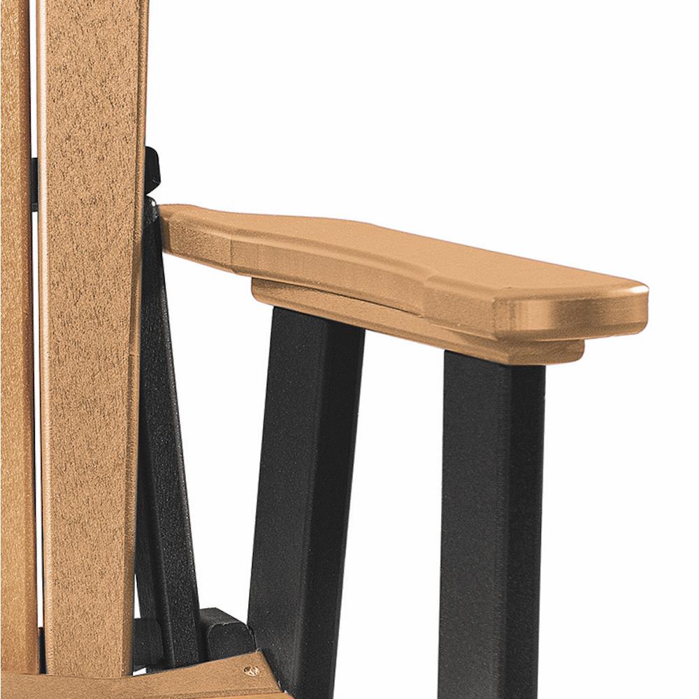 OS Home and Office Model 515CBK Fan Back Glider in Cedar with a Black Base, Made in the USA. Picture 5