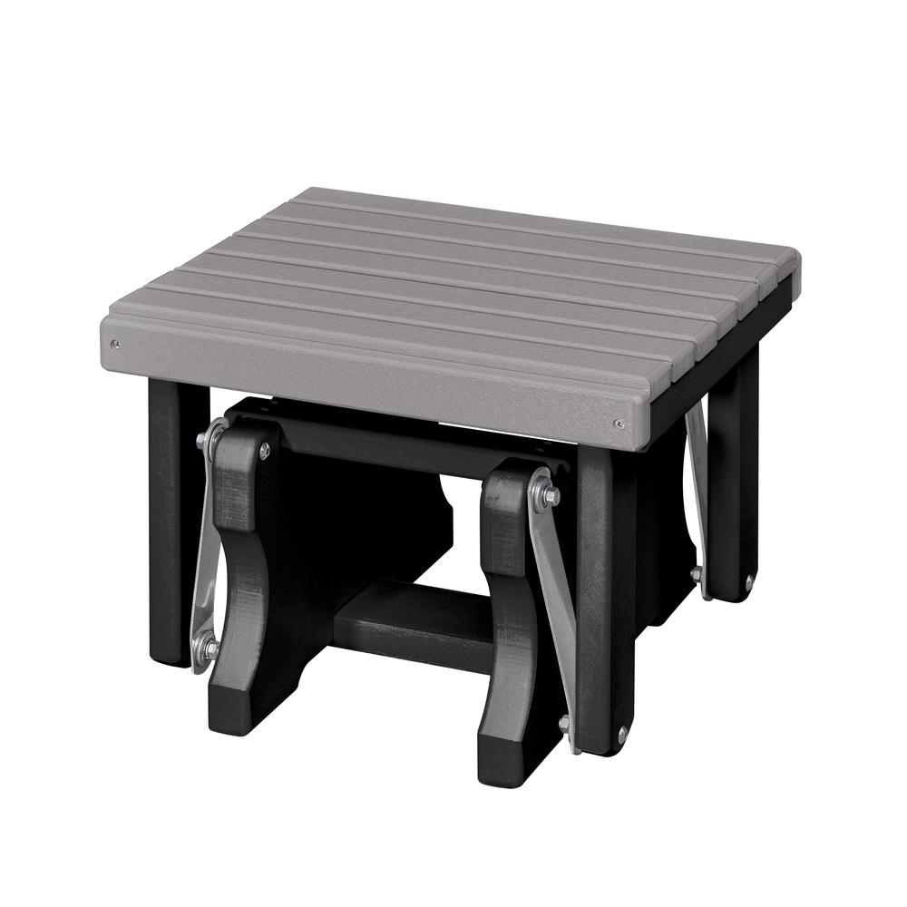 Gliding Ottoman in Light Gray and Black. Picture 1