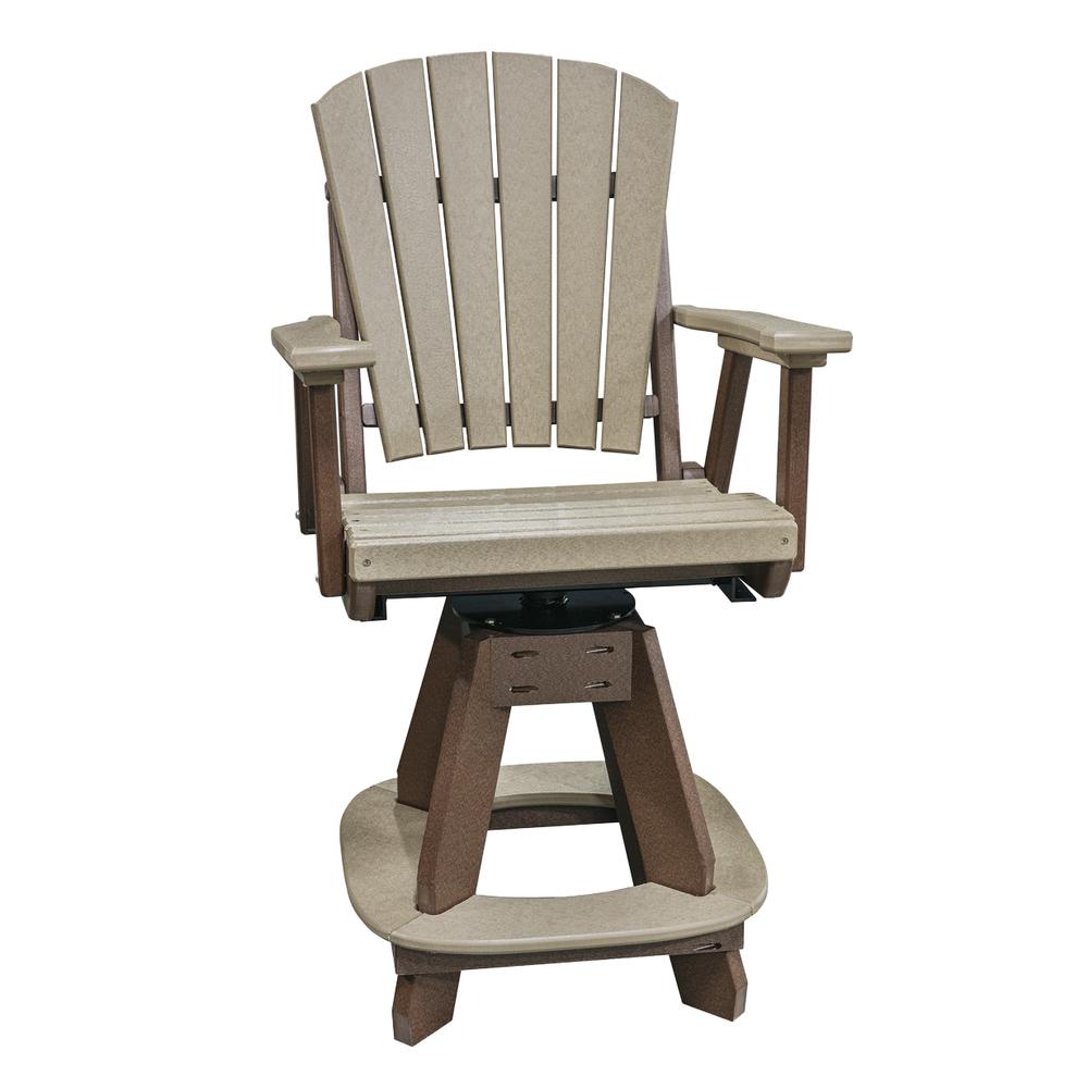 OS Home and Office Model 130-C-WWTB Counter Height Swivel Arm Chair in Weatherwood on a Tudor Brown Base. Picture 2
