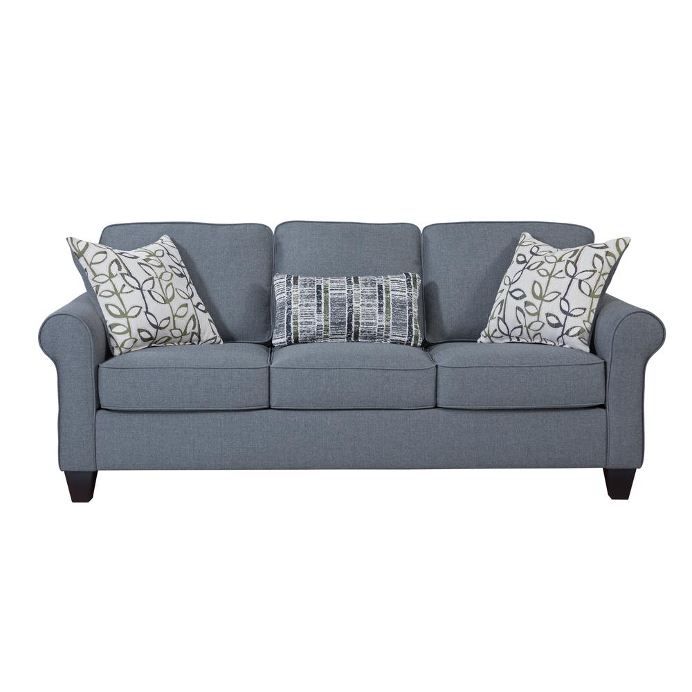 American Furniture Classics Sofa with Rolled Arms and 3 Accent Pillows. Picture 1