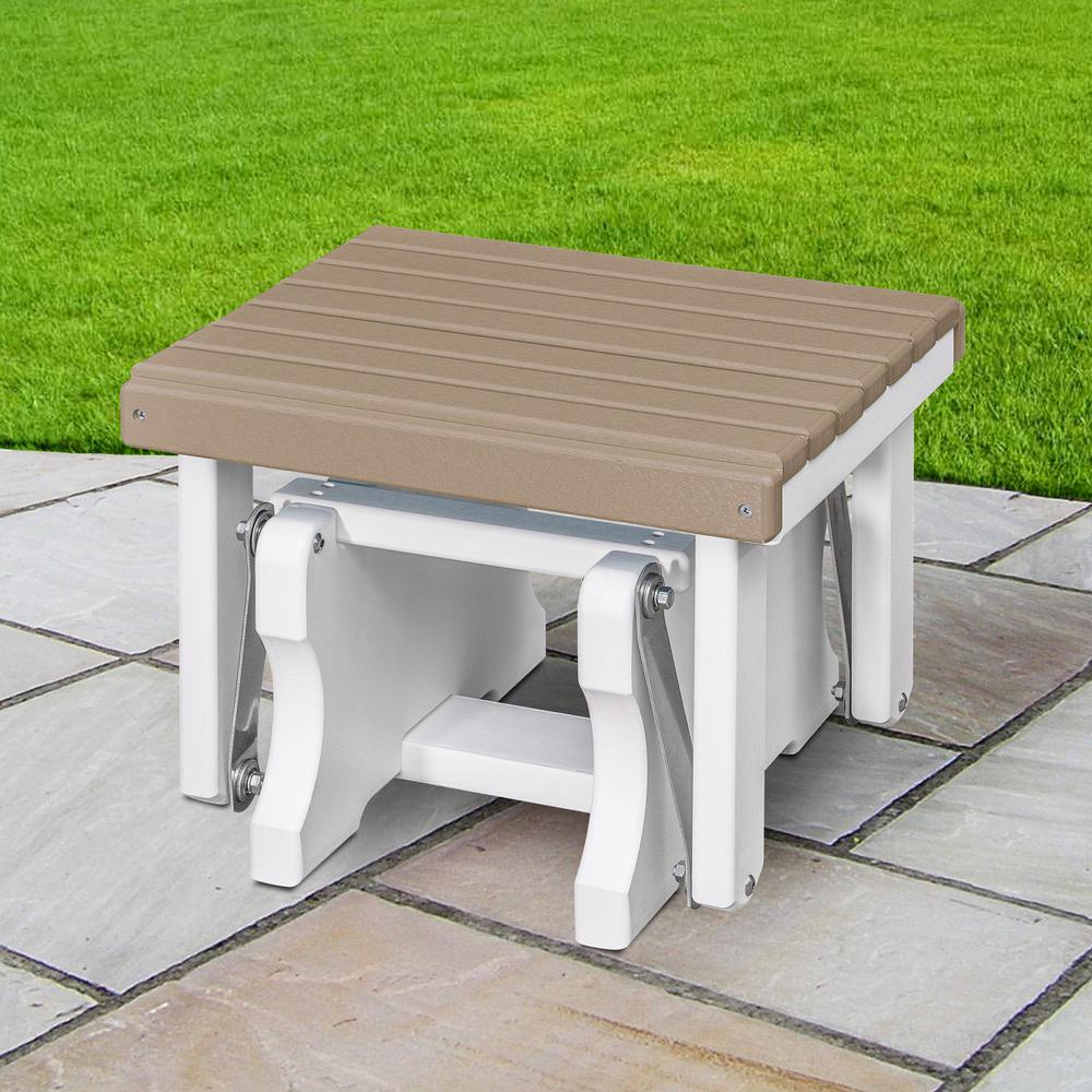 Gliding Ottoman in Weatherwood and White. Picture 2