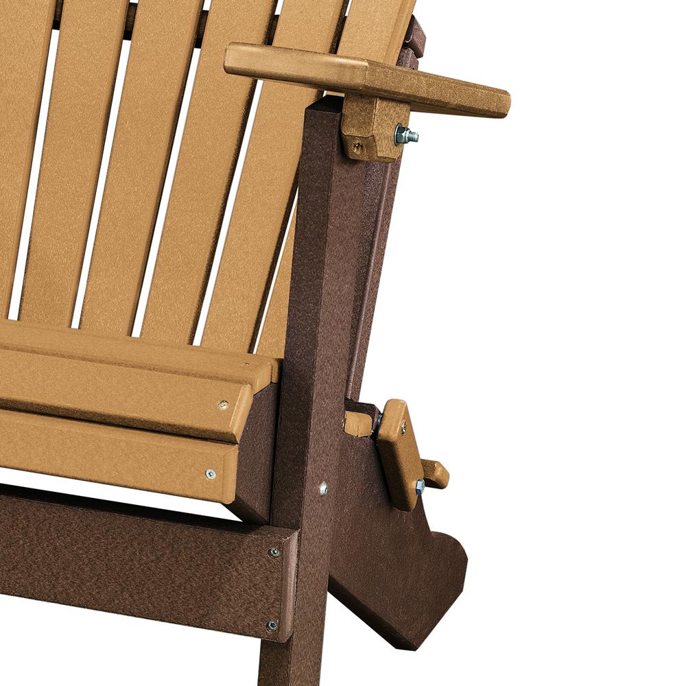 Fan Back Folding Adirondack Chair Made in the USA- Cedar, Tudor Brown. Picture 6