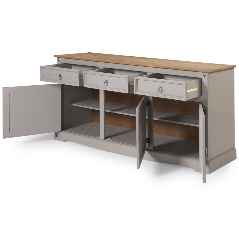 Model COG917 Cottage Series Wood Buffet Sideboard in Corona Gray. Picture 4