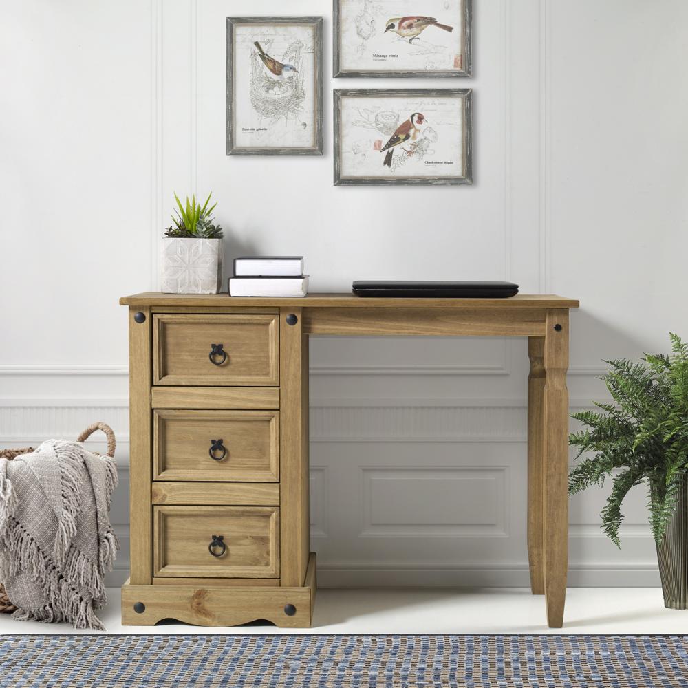 Model COR518 Cottage Series Wood Vanity/Desk in Corona Brown. Picture 3
