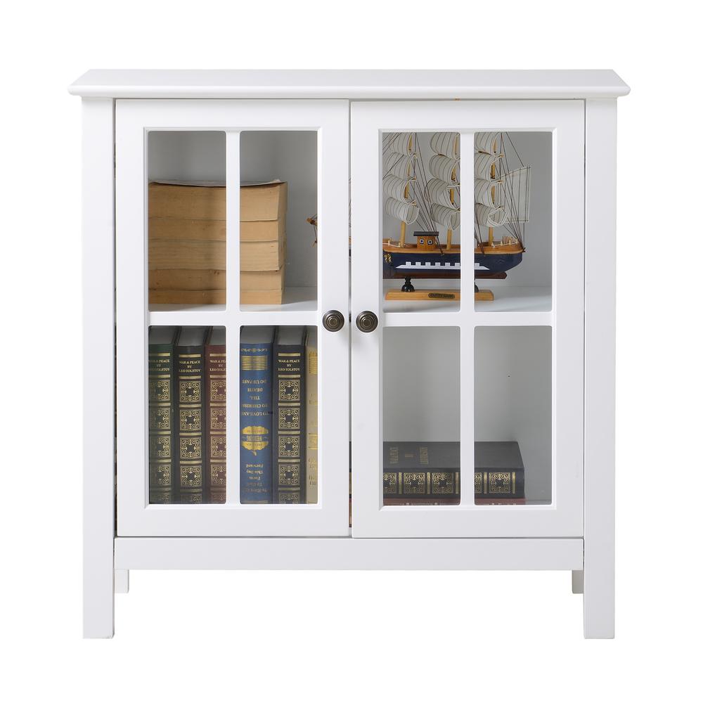 White Glass Door Accent and Display Cabinet. Picture 3