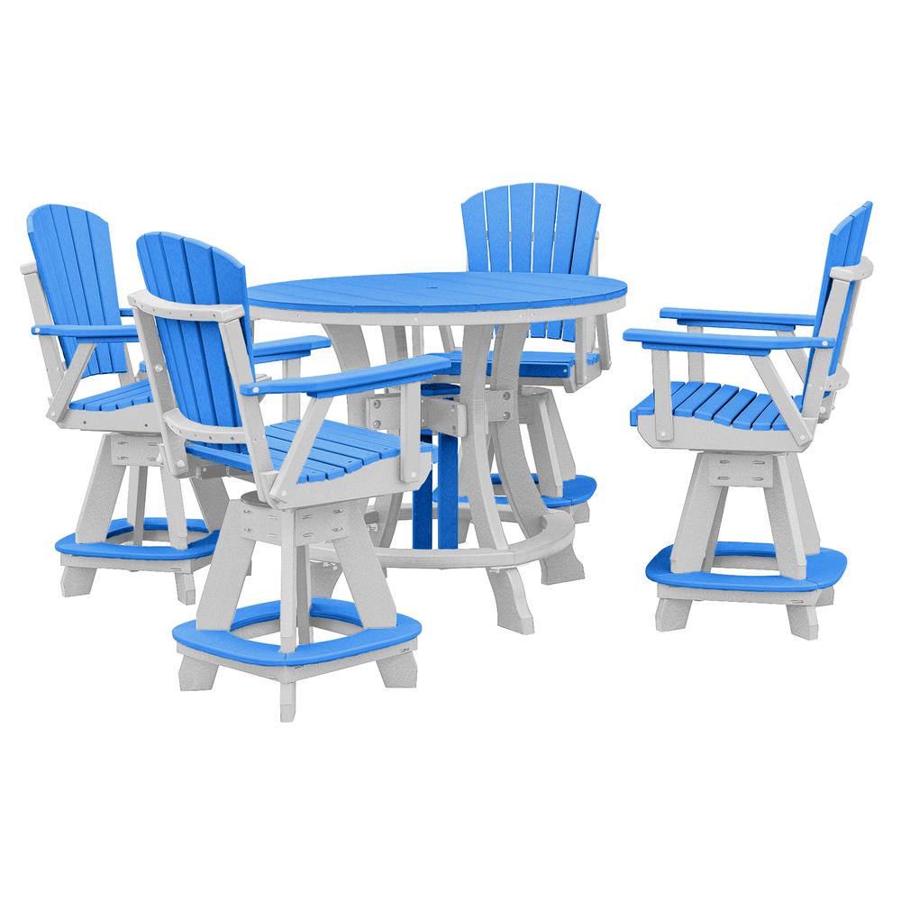 OS Home and Office Model 44R-C-BW Counter Height Round Table in Blue with White Base. Picture 6