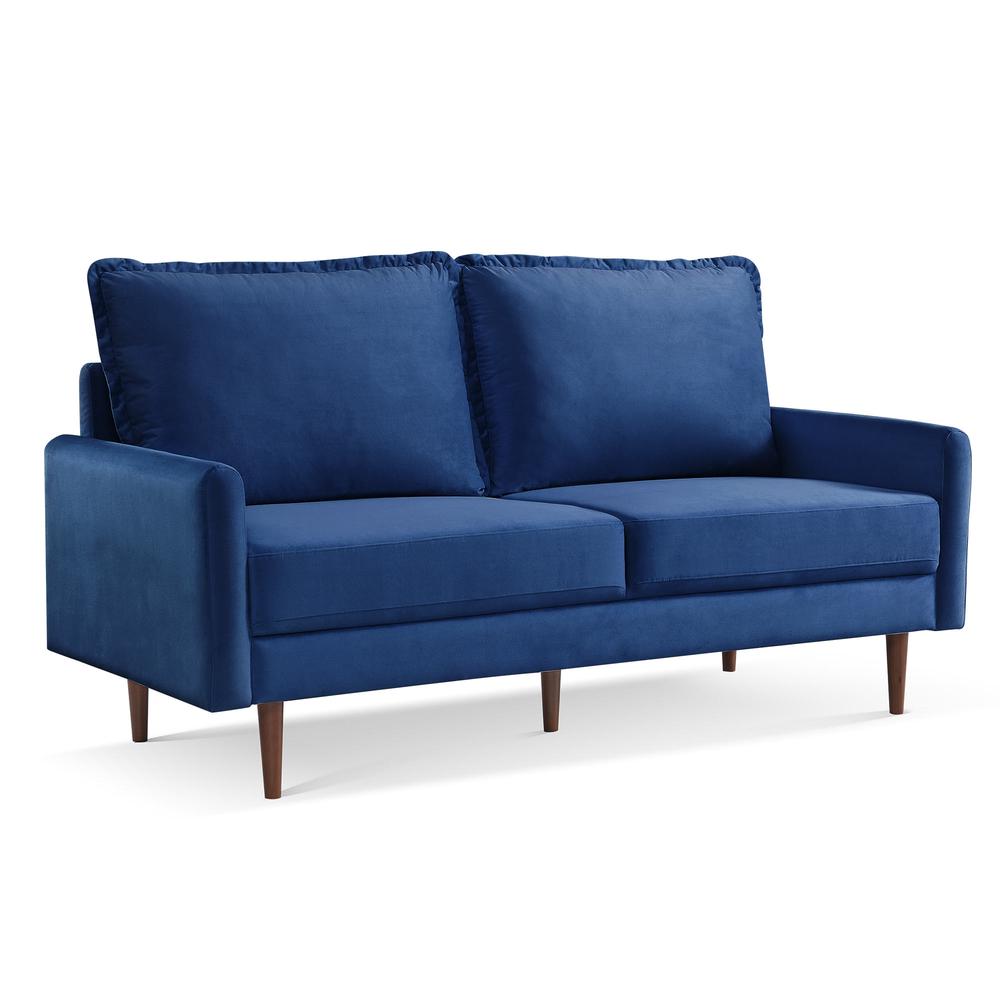 69 Inch Wide Upholstered Two Cushion Sofa with Cambered Arms. Picture 2