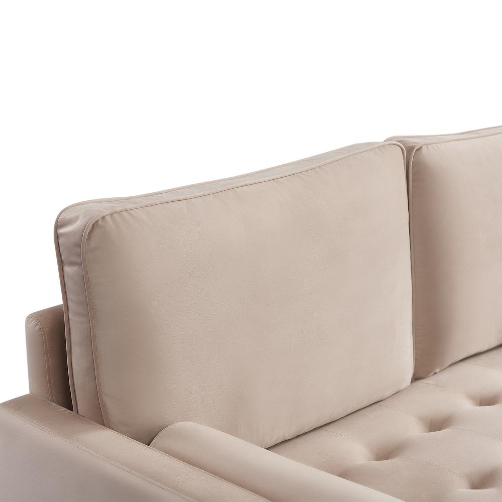 57 Inch Wide Upholstered Two Cushion Loveseat with Bolster Pillows. Picture 9