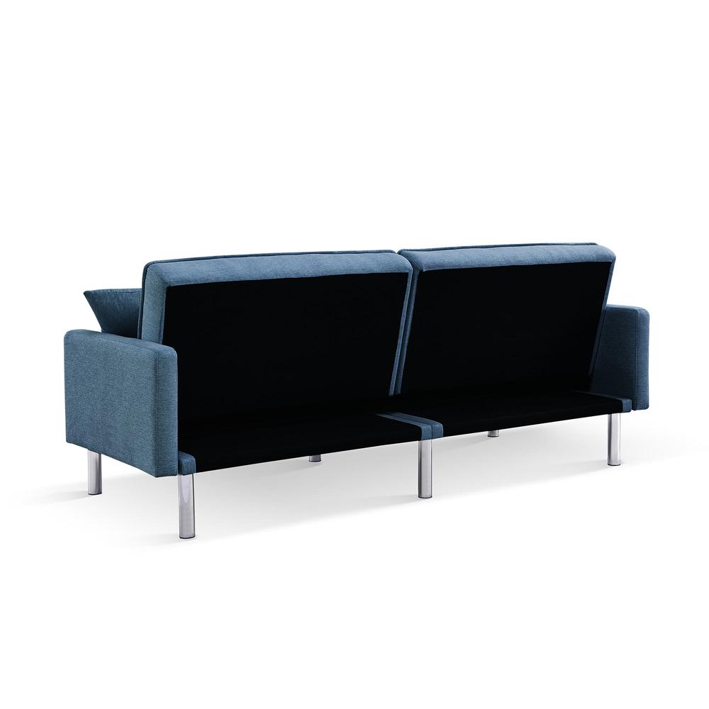 Tufted Futon Convertible Sofa Sleeper with Two Throw Pillows. Picture 10