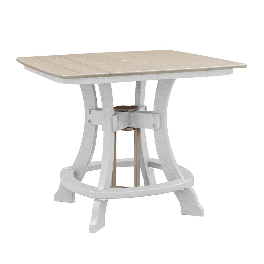 OS Home and Office Model CS130WWWT-K Five Piece Square Counter Height Dining Set in Weatherwood on a White Base. Picture 5