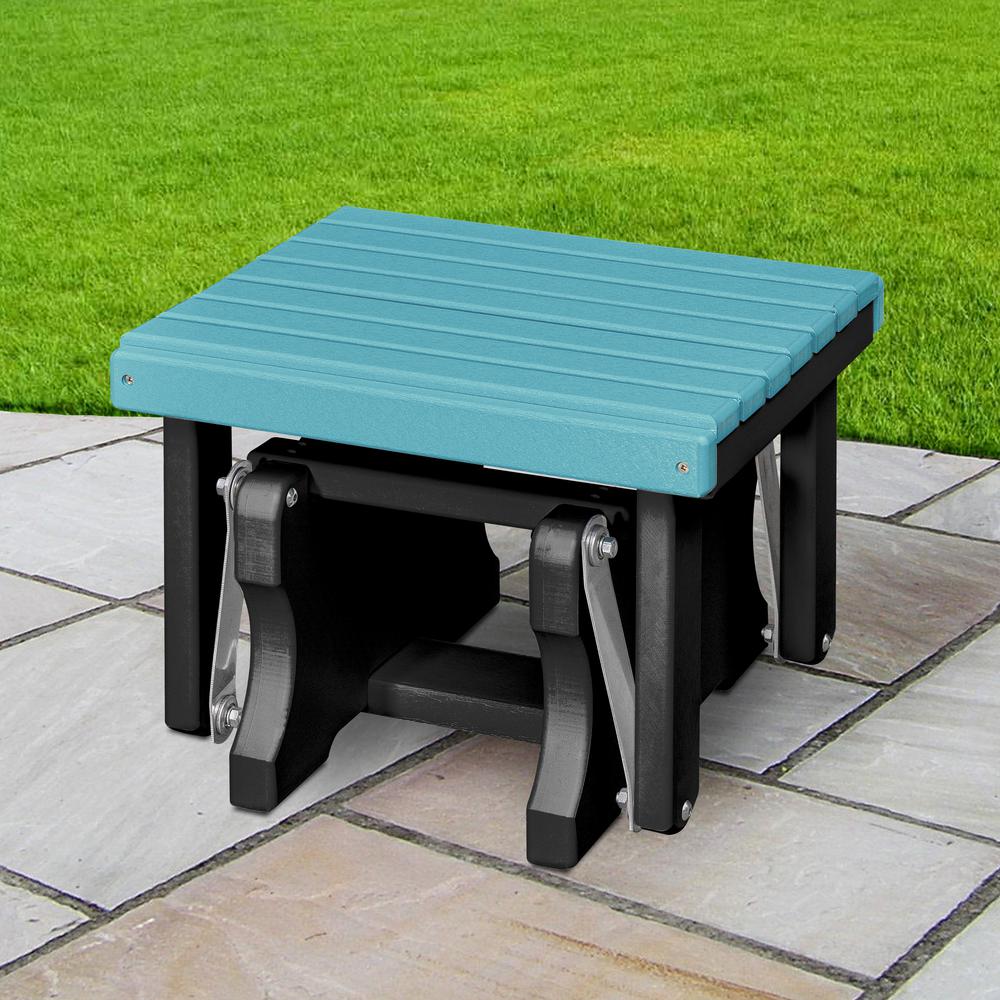 Gliding Ottoman in Aruba Blue and Black. Picture 2