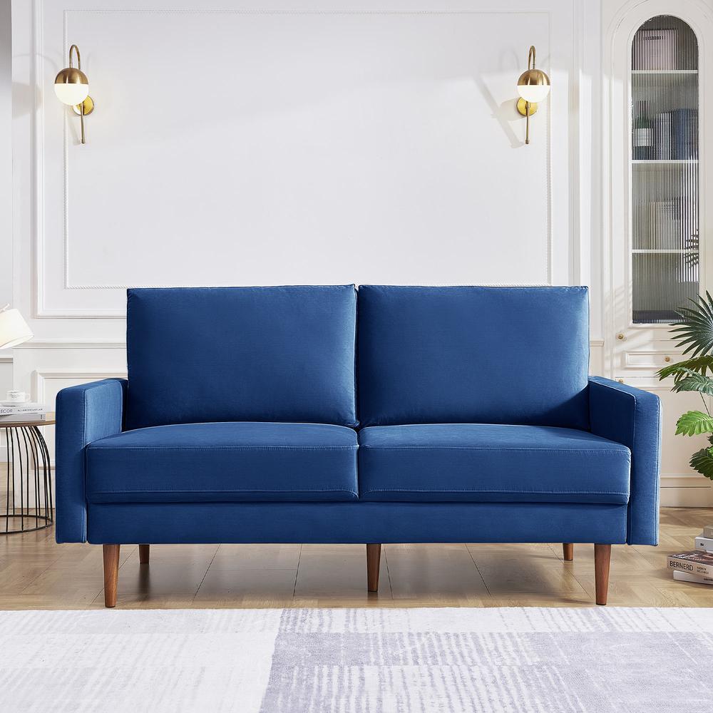 69 Inch Wide Upholstered Two Cushion Sofa with Square Arms. Picture 11