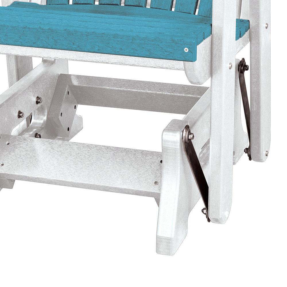 OS Home and Office Model 515ARW-K Double Glider with Center Table in Aruba Blue with a White Base, Made in the USA. Picture 3