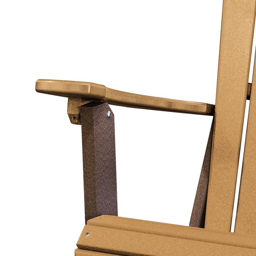Fan Back Folding Adirondack Chair Made in the USA- Cedar, Tudor Brown. Picture 5