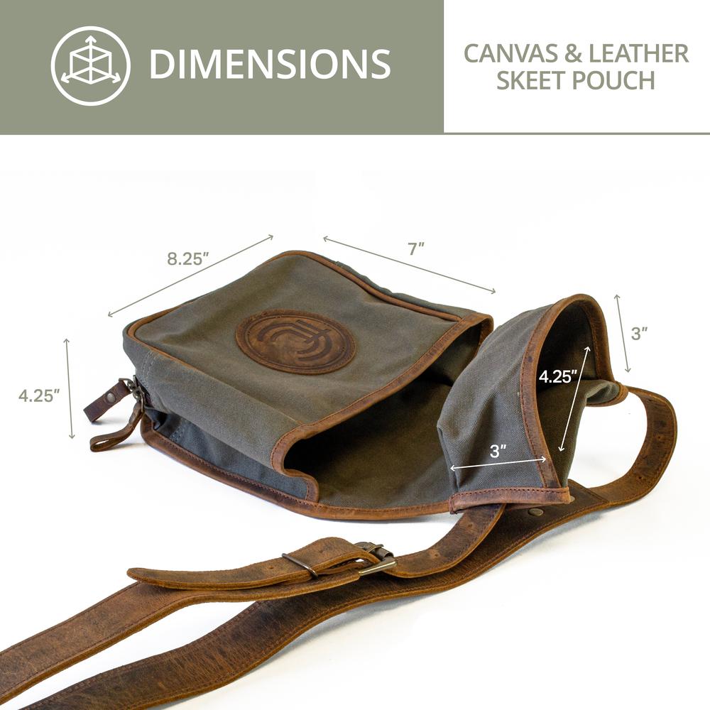 Canvas and Leather Skeet Pouch. Picture 3