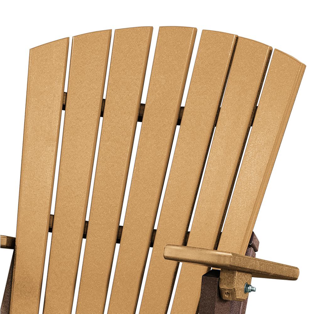 Fan Back Folding Adirondack Chair Made in the USA- Cedar, Tudor Brown. Picture 4