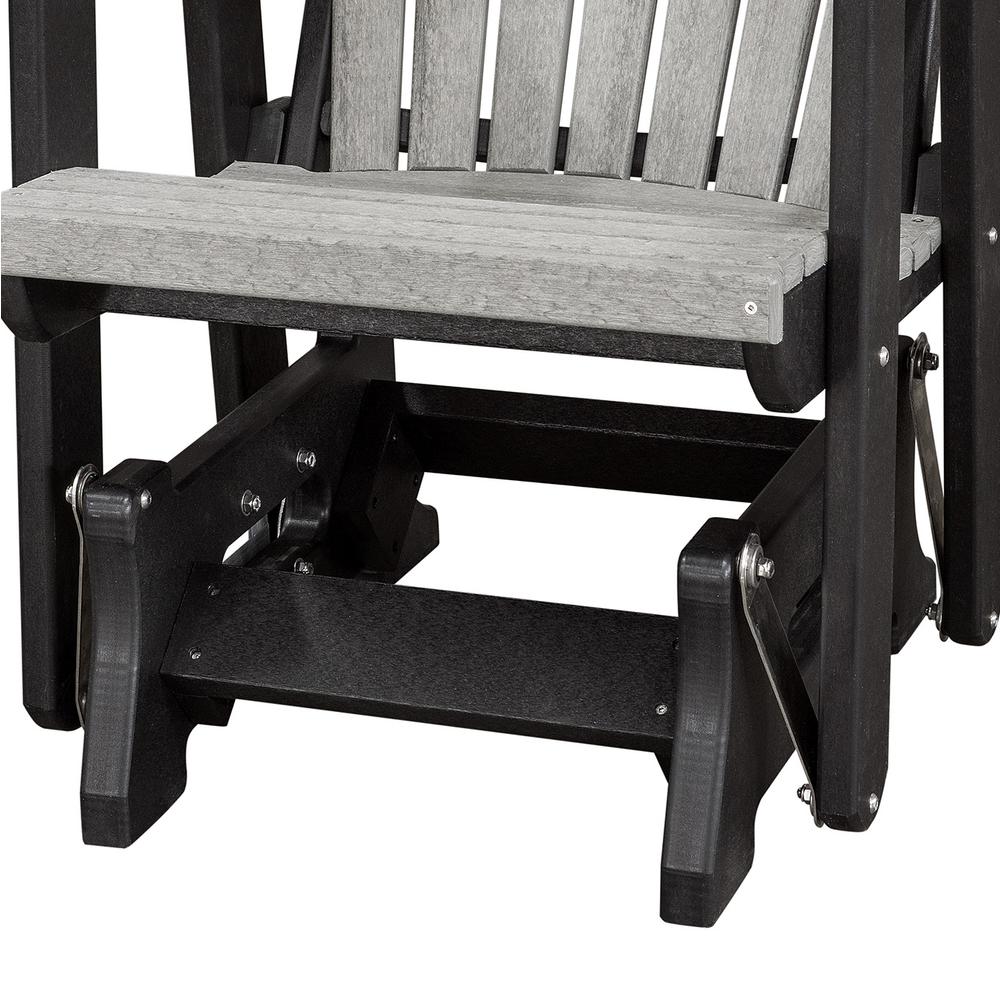 Fan Back Glider Made in the USA- Light Gray, Black. Picture 5