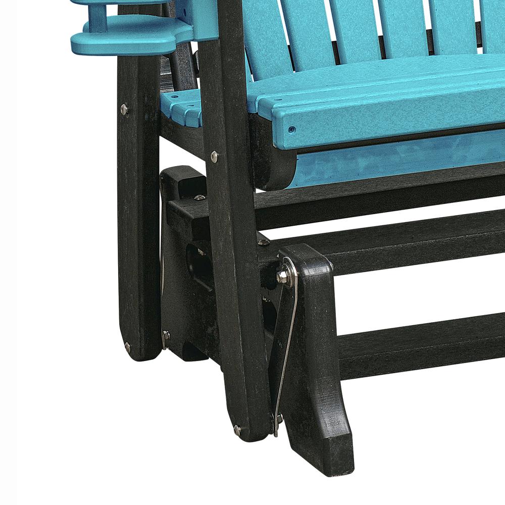OS Home and Office Dual Fan Back Glider in Aruba Blue with a Black Base. Picture 4