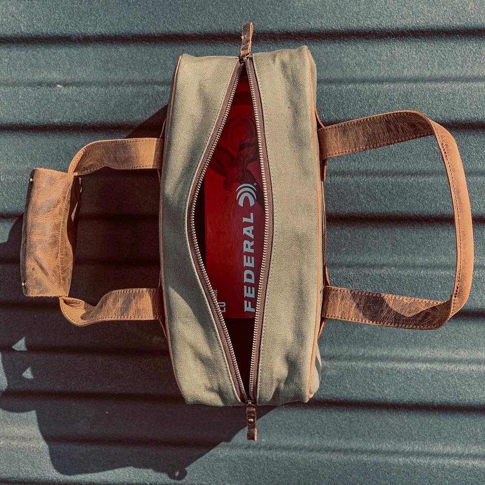 Canvas and Leather Ammo Bag. Picture 5