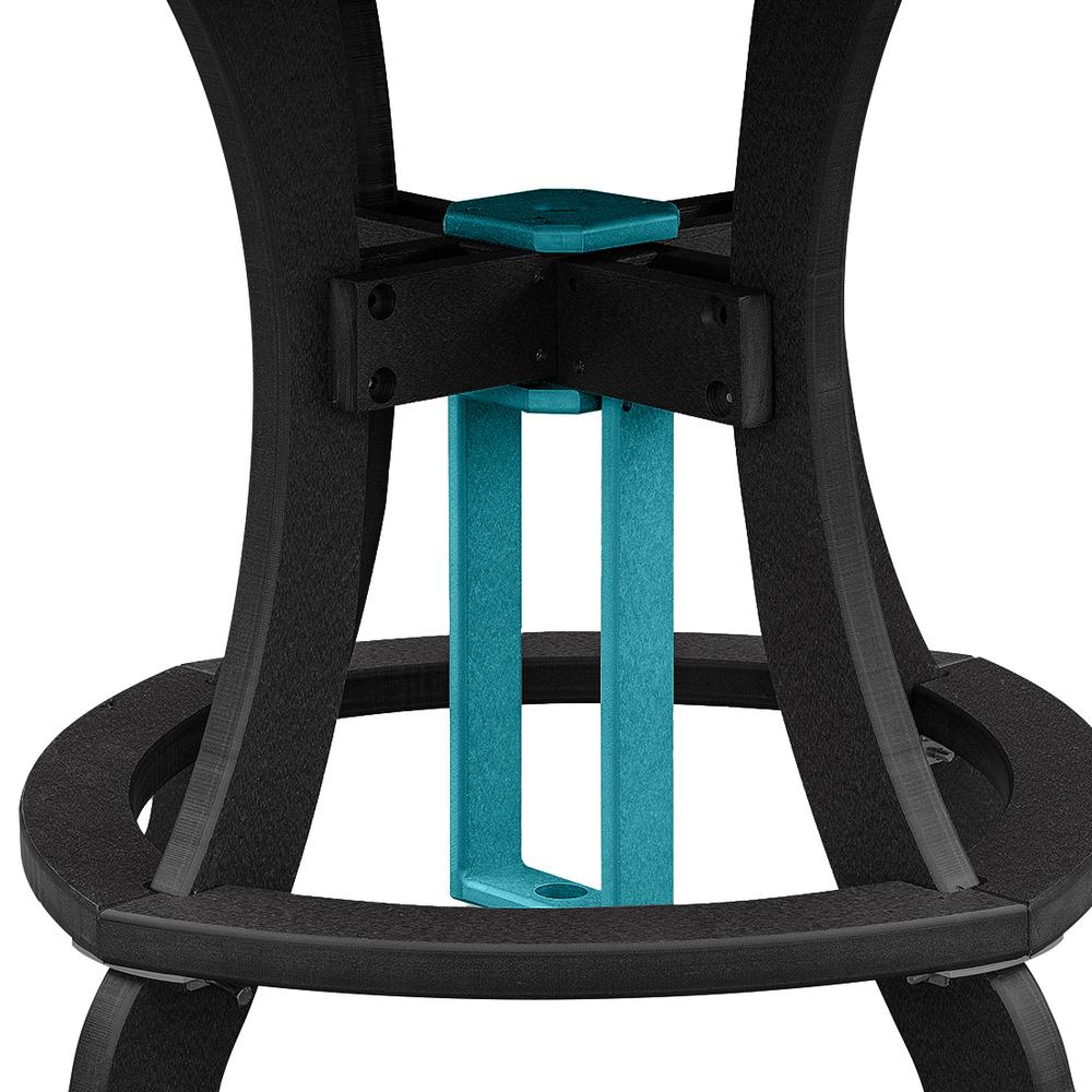 OS Home and Office Model 44R-C-ARB Counter Height Round Table in Aruba Blue with Black Base. Picture 2