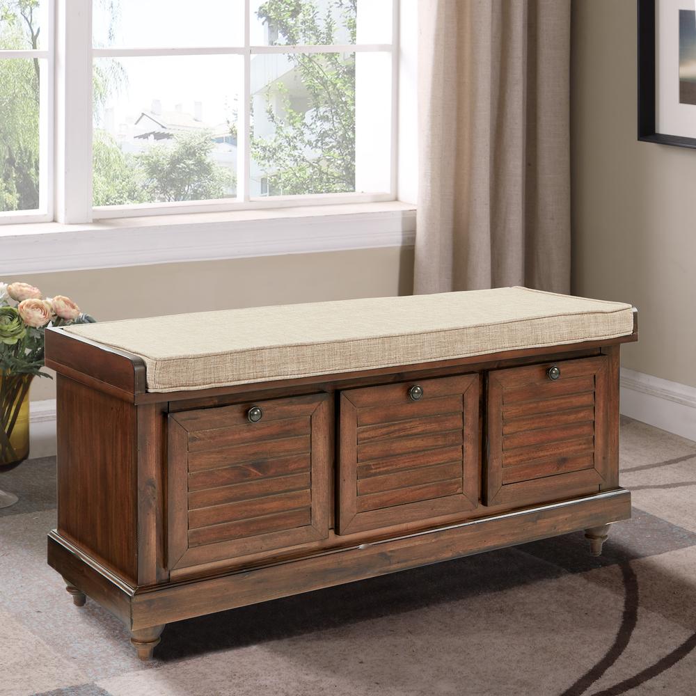 Dover Storage Bench in Distressed Brown ASM, DOV-DB. Picture 5