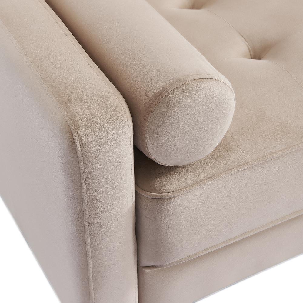 69 Inch Wide Upholstered Two Cushion Sofa with Bolster Pillows. Picture 7