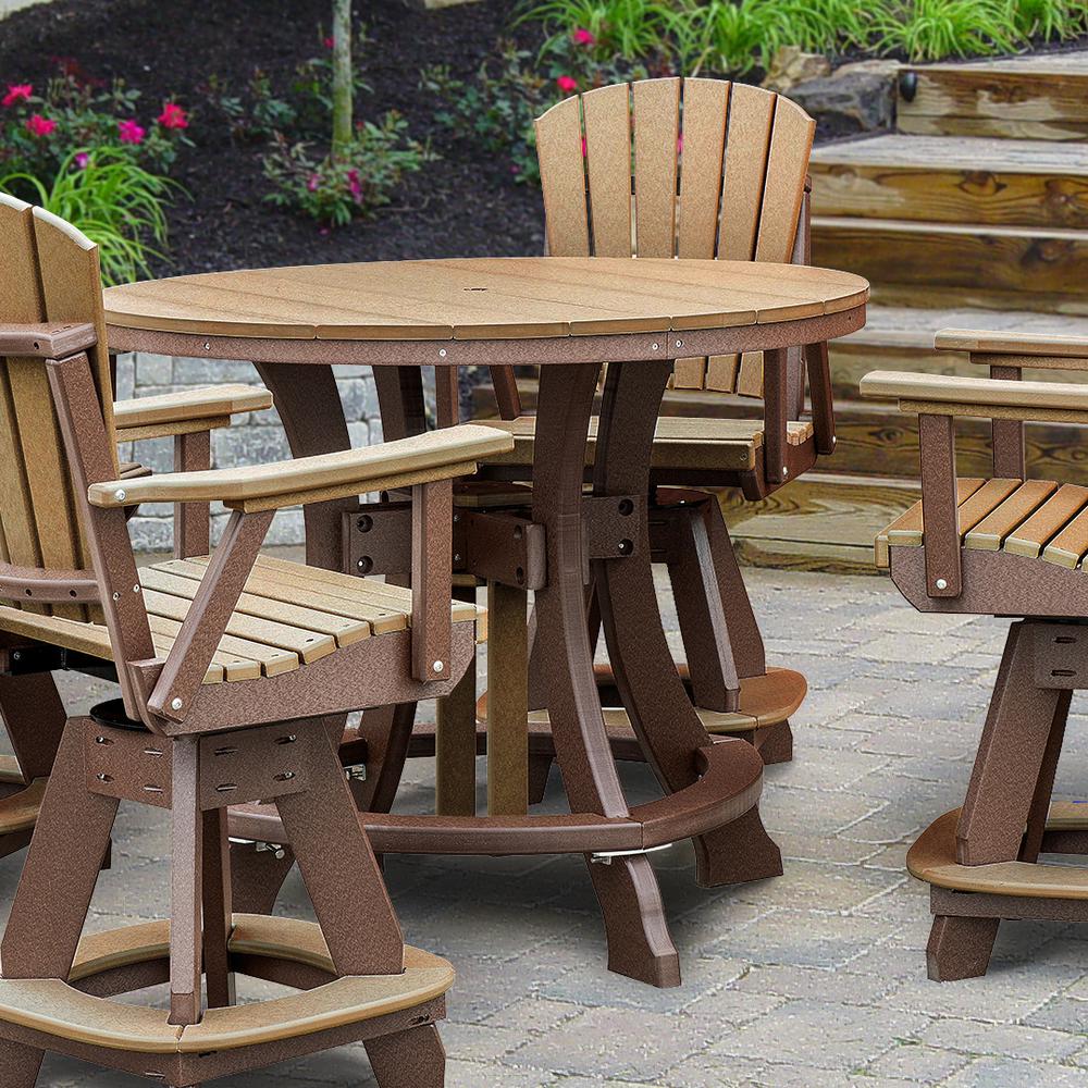 OS Home and Office Model 44R-C-CTB Counter Height Round Table in Cedar with Tudor Brown Base. Picture 5