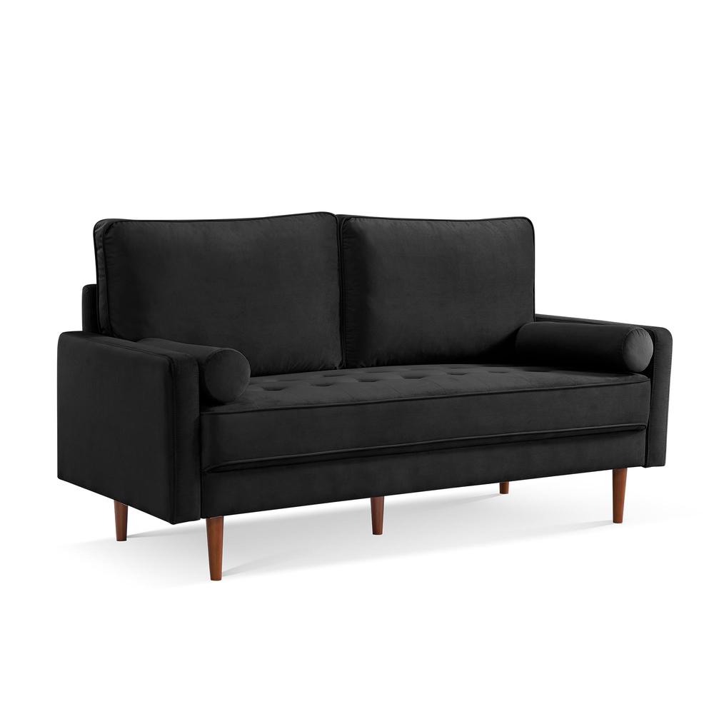 69 Inch Wide Upholstered Two Cushion Sofa with Bolster Pillows. Picture 2
