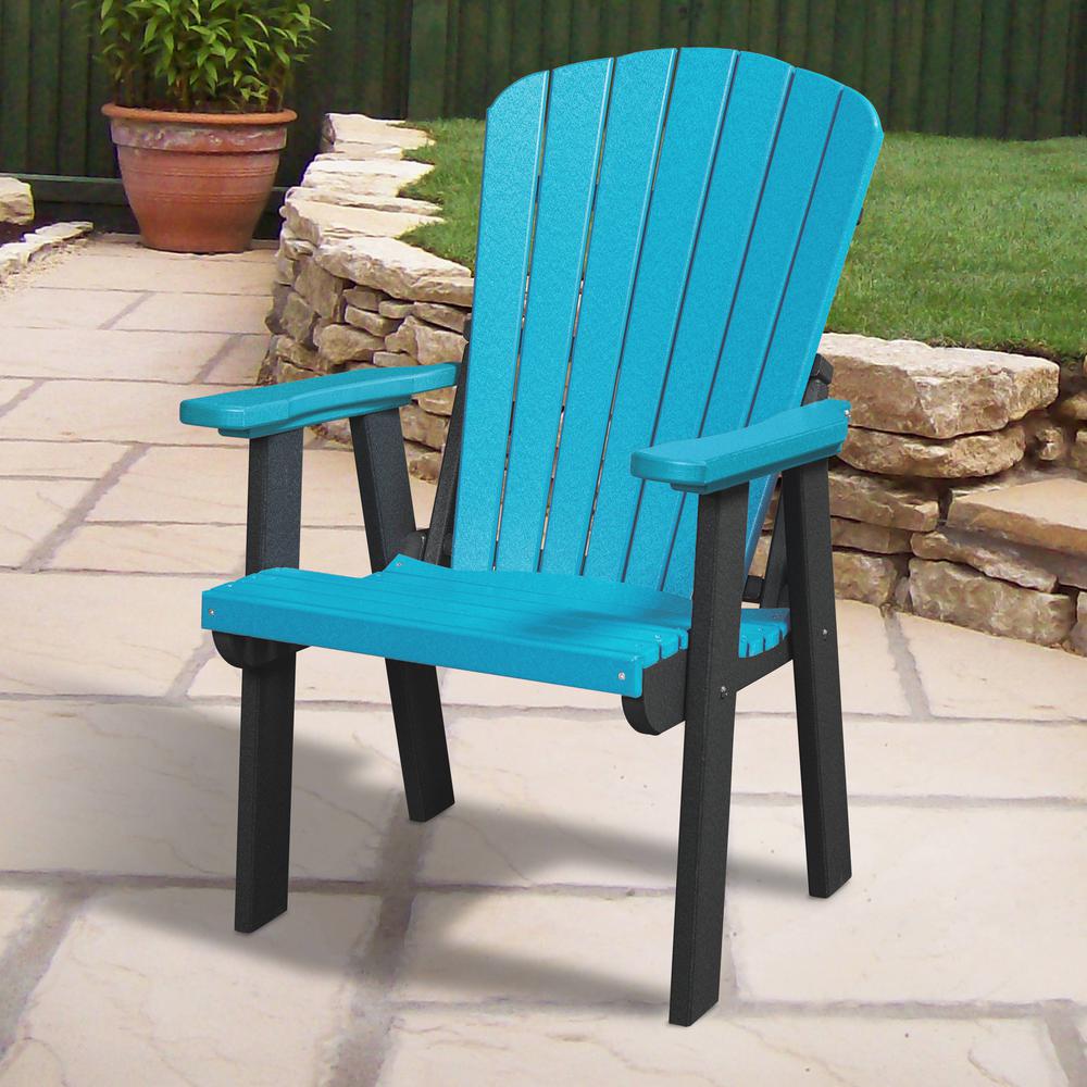 OS Home and Office Model 511ARB Fan Back Chair in Aruba Blue with a Black Base, Made in the USA. Picture 1