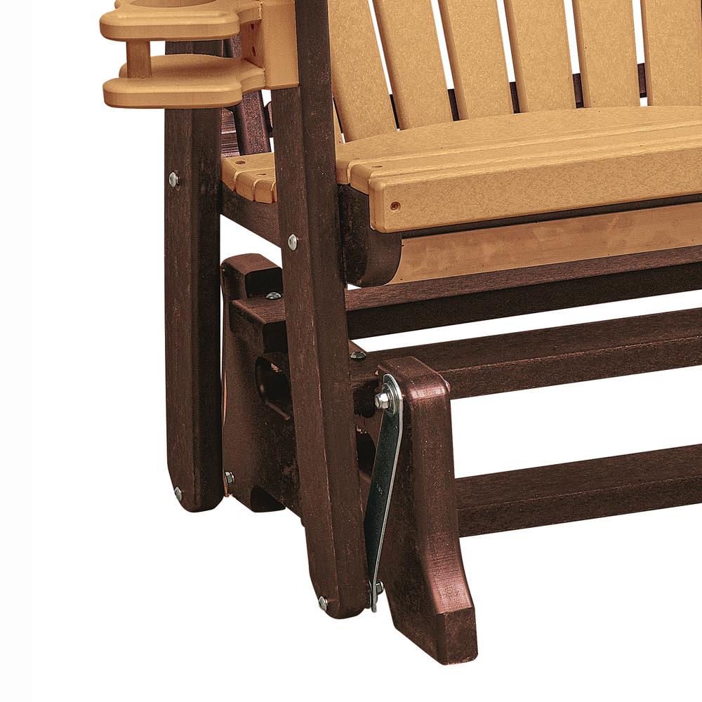 OS Home and Office Dual Fan Back Glider in Cedar with a Tudor Brown Base. Picture 5